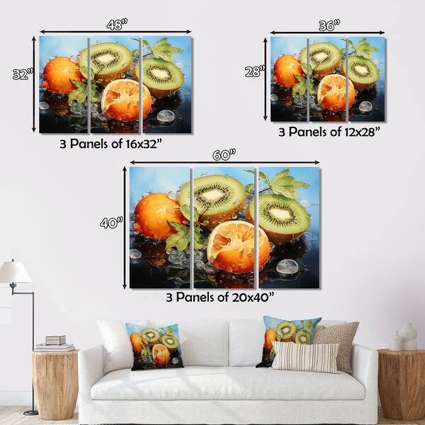 Designart "Yellow Vibrant Harvest Fruit II" Fruits Metal Wall Art Set